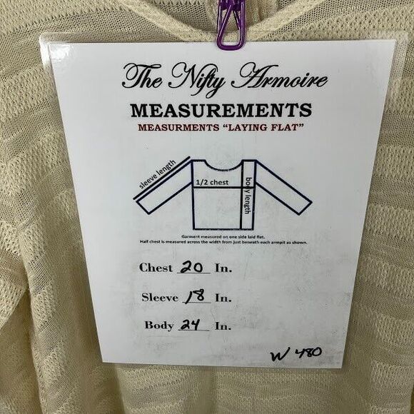 BCBG Maxazria XL Tunic Blouse Shirt Ivory Gold Button 3/4 Sleeve Semi Sheer - Picture 6 of 7